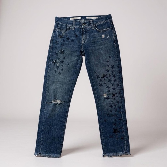 Pilcro Star Slim Boyfriend Mid Rise Jeans - Picture 1 of 9